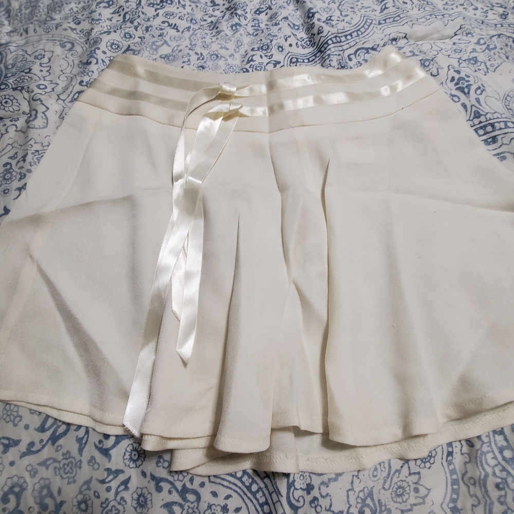 Satin mini skater skirt